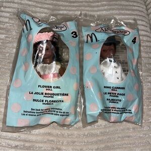 McDonalds happy meal Madame Alexander Wedding Black Dolls Ring boy Flower Girl